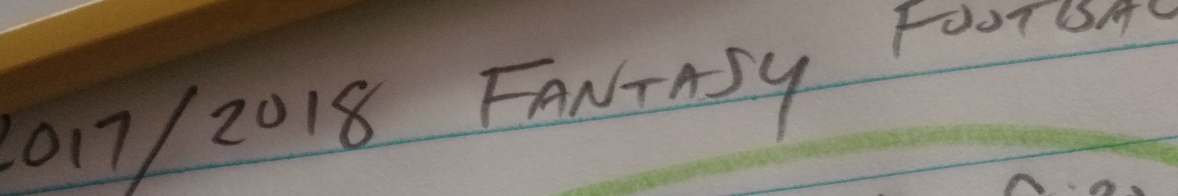 Fantasy sports betting sheet.